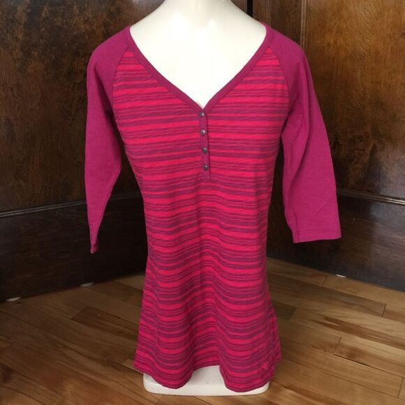 Kuhl red/burgundy stripe tee, XS, new no tag - Picture 1 of 3